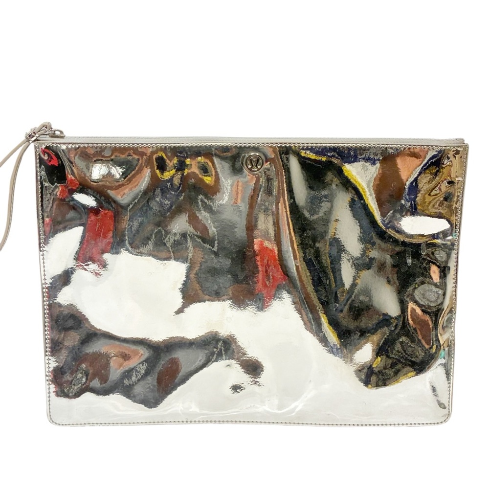 Lululemon Goody Bag Large Metallic Silver Pouch Clutch